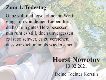 Traueranzeige von Horst Nowotny von Hersbrucker Zeitung