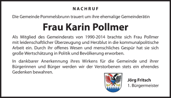 Traueranzeige von Karin Pollmer von Hersbrucker Zeitung