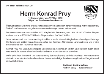 Traueranzeige von Konrad Pruy von Hersbrucker Zeitung