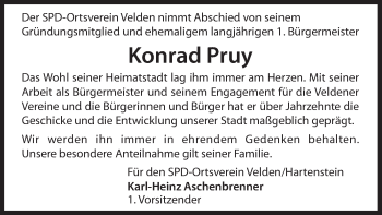 Traueranzeige von Konrad Pruy von Hersbrucker Zeitung