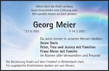 Traueranzeige von Georg Meier von Pegnitz-Zeitung