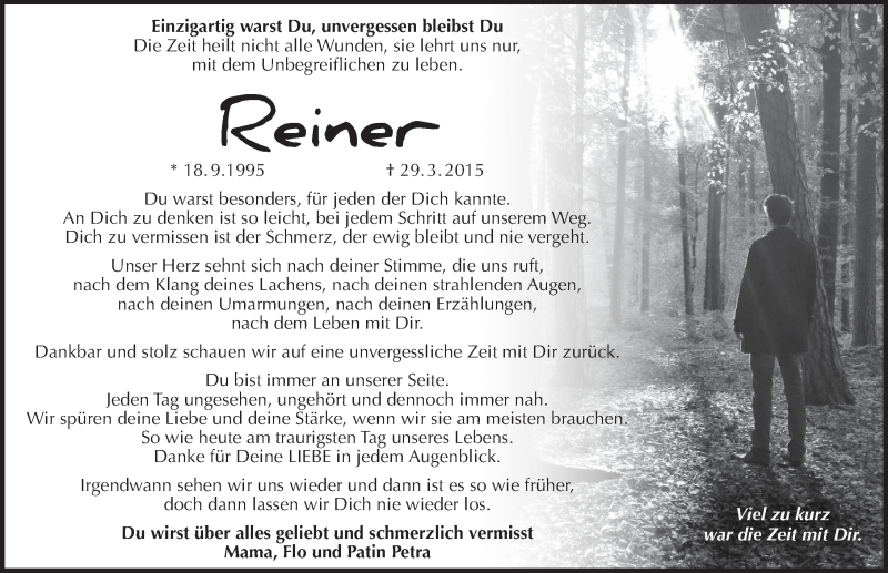  Traueranzeige für Reiner Dietl vom 29.03.2021 aus Pegnitz-Zeitung