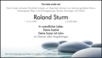 Traueranzeige von Roland Sturm von Pegnitz-Zeitung