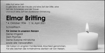 Traueranzeige von Elmar Britting von Pegnitz-Zeitung