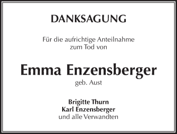 Traueranzeige von Emma Enzensberger von Pegnitz-Zeitung