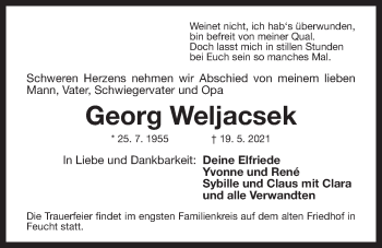 Traueranzeige von Georg Weljacsek von Der Bote