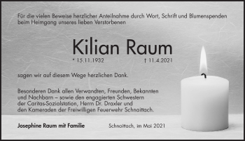 Traueranzeige von Kilian Raum von Pegnitz-Zeitung