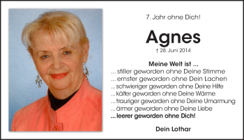 Traueranzeige von Agnes Hauck von Pegnitz-Zeitung