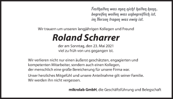 Traueranzeige von Roland Scharrer von Hersbrucker Zeitung