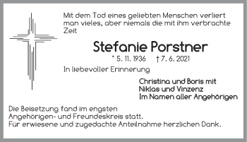Traueranzeige von Stefanie Porstner von Pegnitz-Zeitung