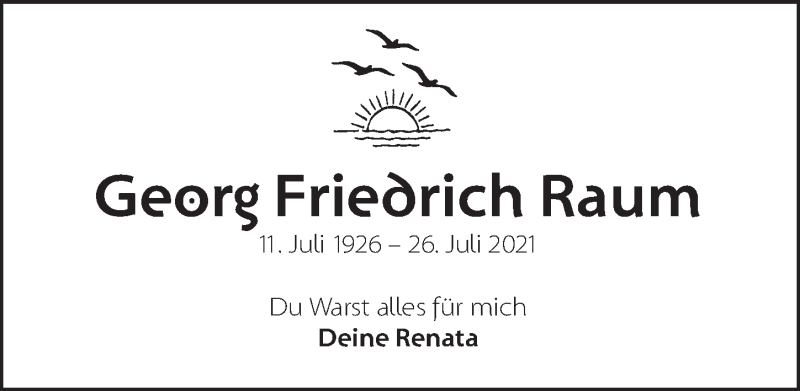  Traueranzeige für Georg Friedrich Raum vom 10.07.2021 aus Hersbrucker Zeitung