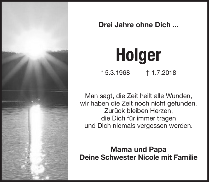  Traueranzeige für Holger Thüringer vom 01.07.2021 aus Pegnitz-Zeitung