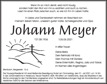 Traueranzeige von Johann Meyer von Hersbrucker Zeitung