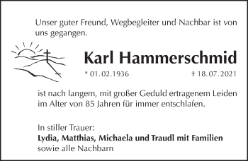 Traueranzeige von Karl Hammerschmid von Pegnitz-Zeitung