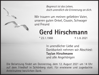 Traueranzeige von Gerd Hirschmann von Pegnitz-Zeitung