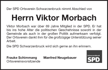 Traueranzeige von Viktor Morbach von Der Bote