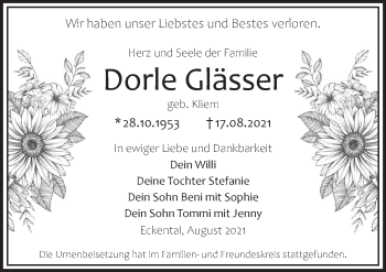 Traueranzeige von Dorle Glässer von Pegnitz-Zeitung
