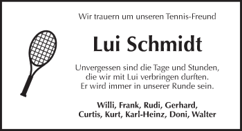 Traueranzeige von Ludwig Schmidt von Pegnitz-Zeitung