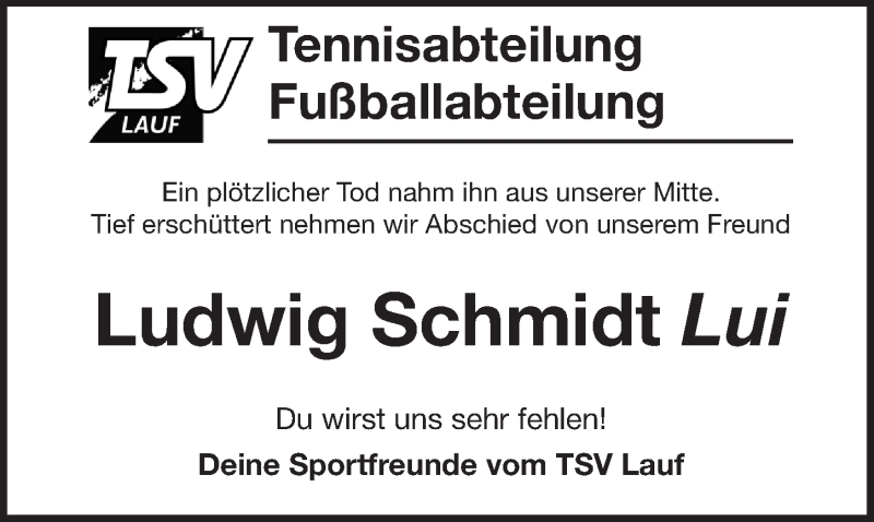  Traueranzeige für Ludwig Schmidt vom 11.09.2021 aus Pegnitz-Zeitung