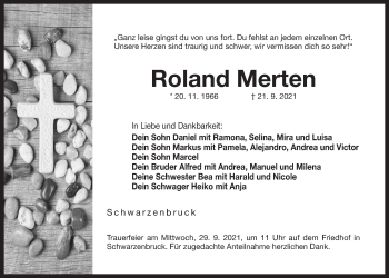 Traueranzeige von Roland Merten von Der Bote