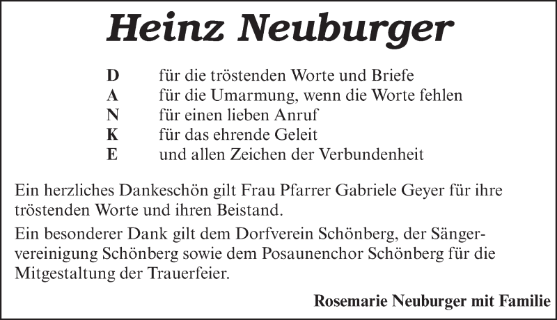  Traueranzeige für Heinz Neuburger vom 08.01.2022 aus Pegnitz-Zeitung