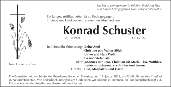 Traueranzeige von Konrad Schuster von Pegnitz-Zeitung