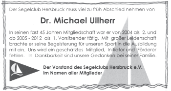 Traueranzeige von Michael Ullherr von Hersbrucker Zeitung