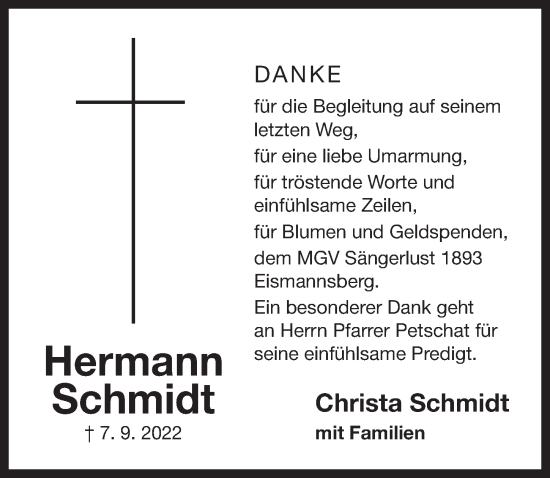 Traueranzeige von Hermann Schmidt von Der Bote