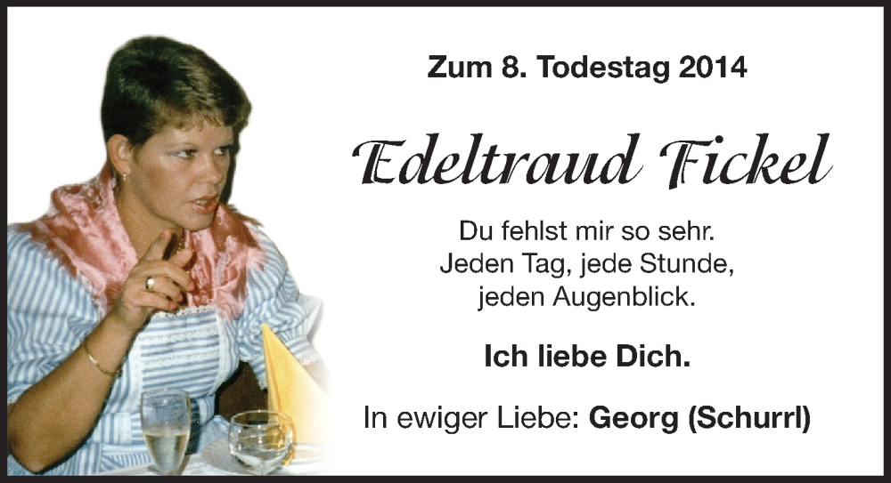  Traueranzeige für Edeltraud Fickel vom 22.11.2022 aus Pegnitz-Zeitung