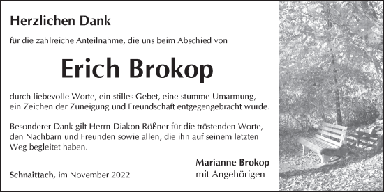 Traueranzeige von Erich Brokop von Pegnitz-Zeitung