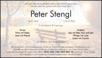 Traueranzeige von Peter Stengl von Hersbrucker Zeitung