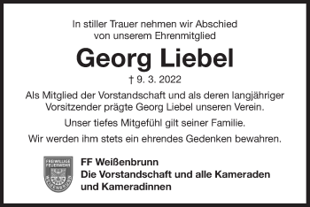 Traueranzeige von Georg Liebel von Der Bote