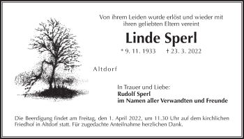 Traueranzeige von Linde Sperl von Der Bote