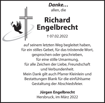 Traueranzeige von Richard Engelbrecht von Hersbrucker Zeitung
