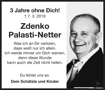 Traueranzeige von Zdenko Palasti-Netter von Der Bote