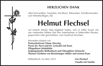 Traueranzeige von Helmut Flechsel von Pegnitz-Zeitung