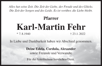 Traueranzeige von Karl-Martin Fehr von Hersbrucker Zeitung
