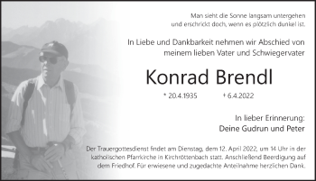 Traueranzeige von Konrad Brendl von Pegnitz-Zeitung