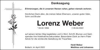 Traueranzeige von Lorenz Weber von Pegnitz-Zeitung