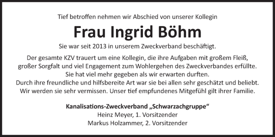 Traueranzeige von Ingrid Böhm von Der Bote