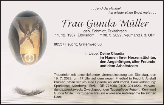 Traueranzeige von Gunda Müller von Der Bote