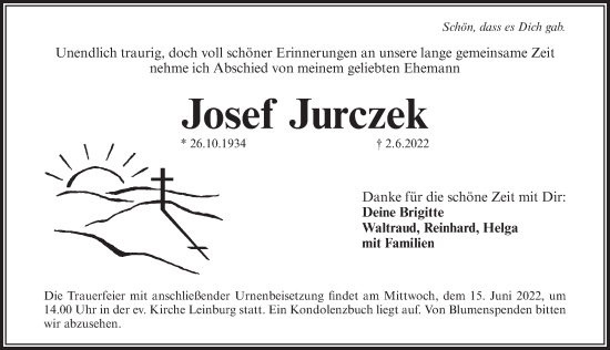 Traueranzeige von Josef Jurczek von Pegnitz-Zeitung