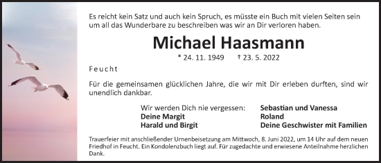 Traueranzeige von Michael Haasmann von Der Bote