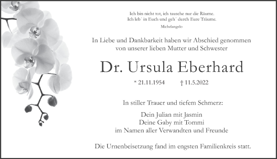 Traueranzeige von Ursula Eberhard von Pegnitz-Zeitung