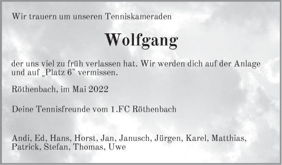Traueranzeige von Wolfgang Lanfer von Pegnitz-Zeitung