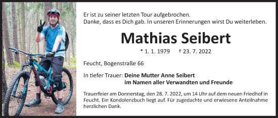 Traueranzeige von Mathias Seibert von Der Bote