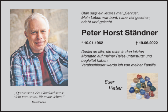 Traueranzeige von Peter Horst Ständner von Der Bote