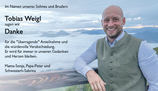 Traueranzeige von Tobias Weigl von Hersbrucker Zeitung Lokal