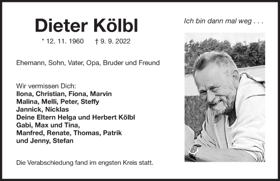 Traueranzeige von Dieter Kölbl von Der Bote