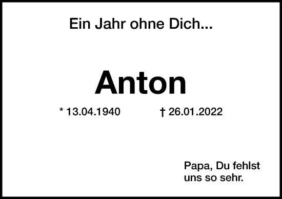 Traueranzeige von Anton Mertel von Hersbrucker Zeitung Lokal